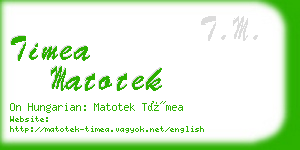 timea matotek business card